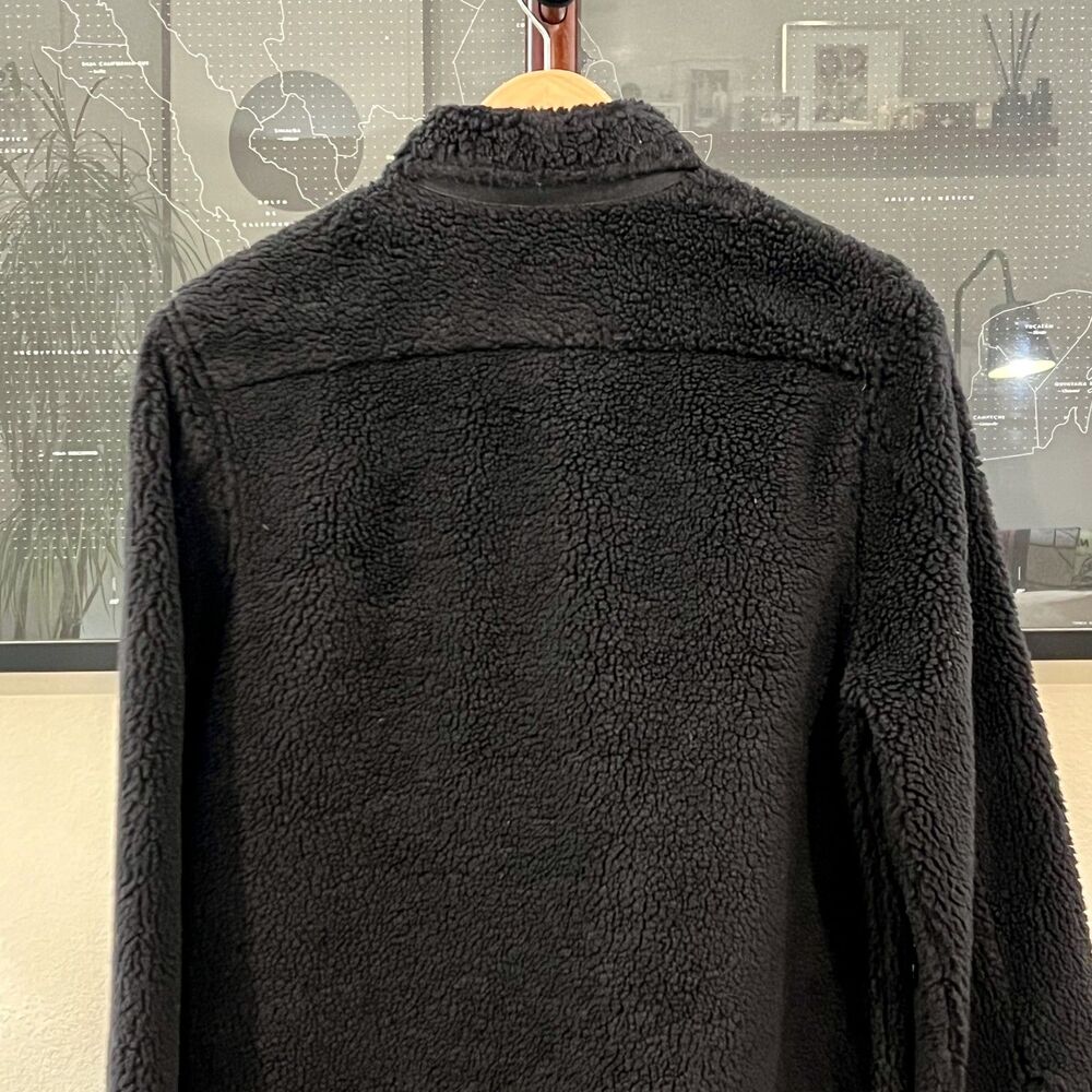 Nudie Jeans - Sten Recycled Fleece Teddy Jacket Small - Black View 6